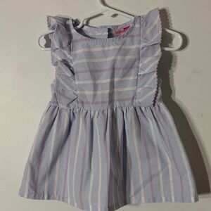 Penelope Mack Striped Kids Dress - Blue and Pink